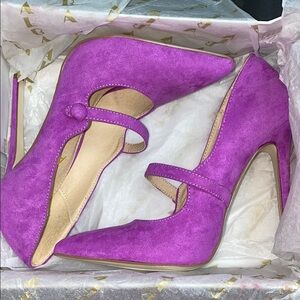 Alba Purple Suede Stiletto Heels